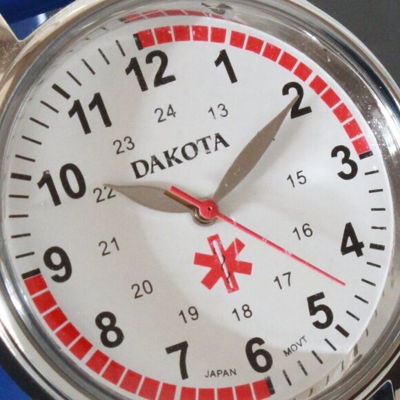 Dakota RN Quartz Nurse Watch Blue Rubber Strap Japanese Movement 35mm - Picture 12 of 13